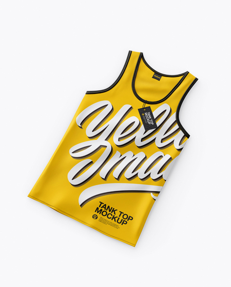 Tank Top Mockup - Half Side View (High-Angle Shot) - Racerback tank mockup