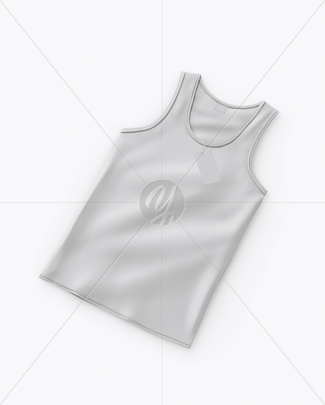 Tank Top Mockup - Half Side View (High-Angle Shot)