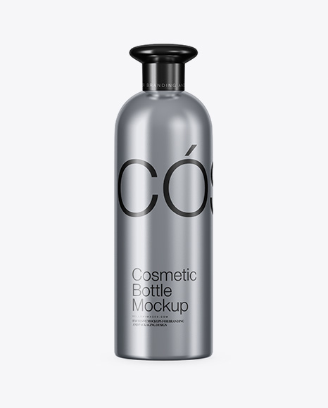 Matte Metallic Cosmetic Bottle Mockup - Bottle mockup