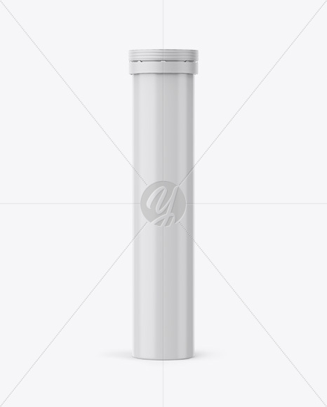 Matte Plastic Tablets Tube Mockup - Front View