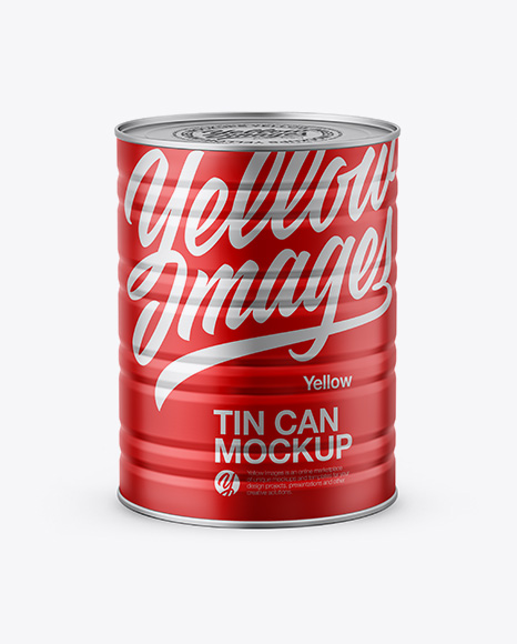 Tin Can Mockup - Front View (High-Angle Shot)