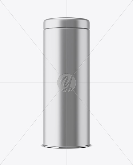 Matte Metallic Storage Jar Mockup - Front View