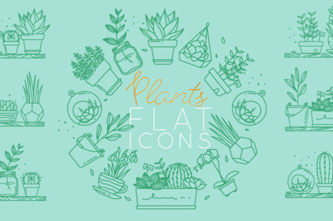 Plants Flat Icons - Flower icons