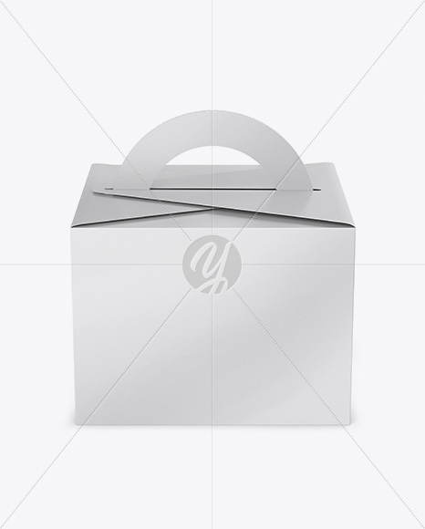 Paper Box Mockup - Front View (High Angle Shot)