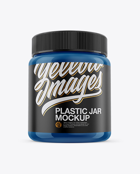 Glossy Plastic Jar Mockup - Front View (Hero Shot) - Free Download