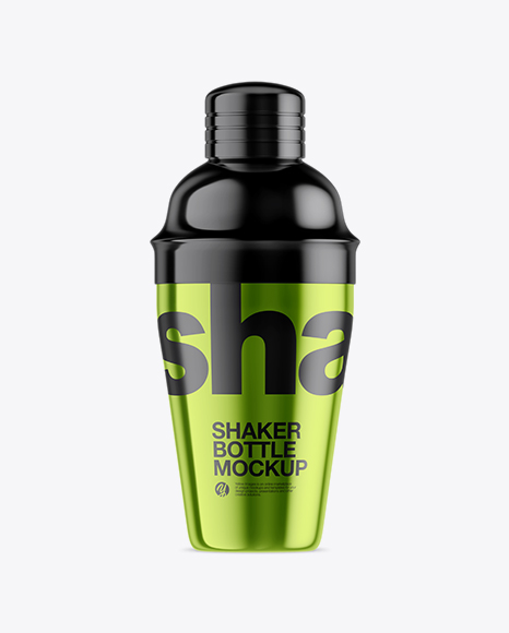 Metallic Shaker Bottle Mockup - Shaker mockup