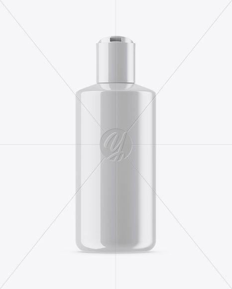 Opened Glossy Cosmetic Bottle Mockup