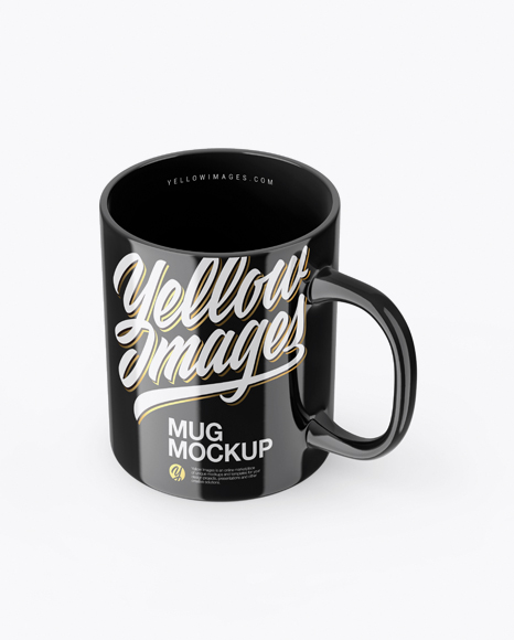 Glossy Mug Mockup (High-Angle Shot)