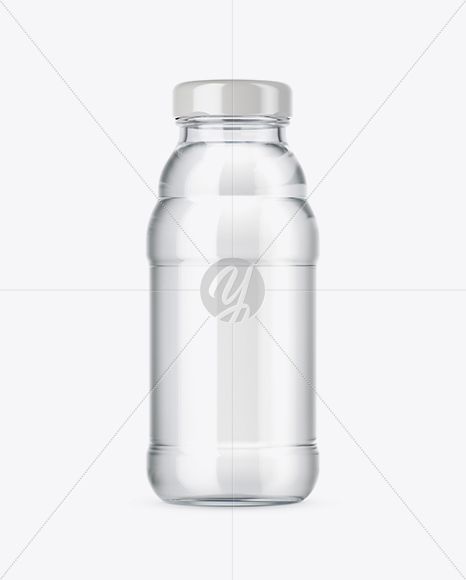 Clear Glass Water Bottle Mockup