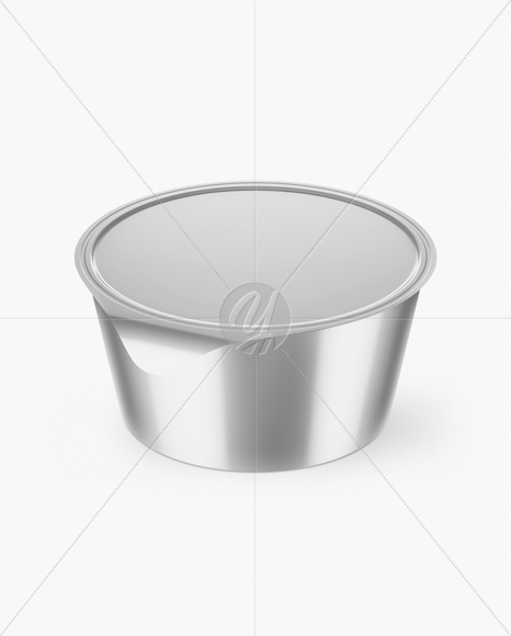 Metallic Yogurt Cup Mockup (High-Angle Shot)