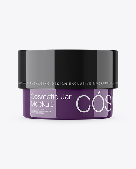 Glossy Cosmetic Jar Mockup