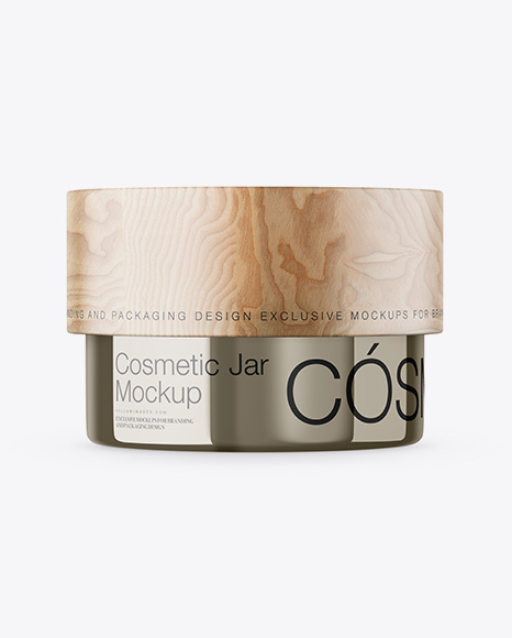 Metallic Cosmetic Jar Mockup - Gel+Jar+With+Metallic+Cap+Mockup