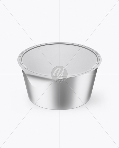 Matte Metallic Yogurt Cup Mockup (High-Angle Shot)