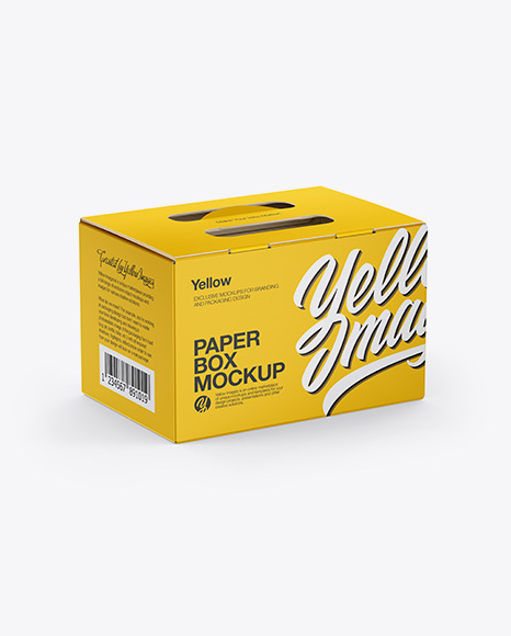 Matte Paper Box Mockup - Half Side View (High-Angle Shot) - Download+Psd+Mockup+3/4+Box+Carton+Golden+Layer+Half+Side+...