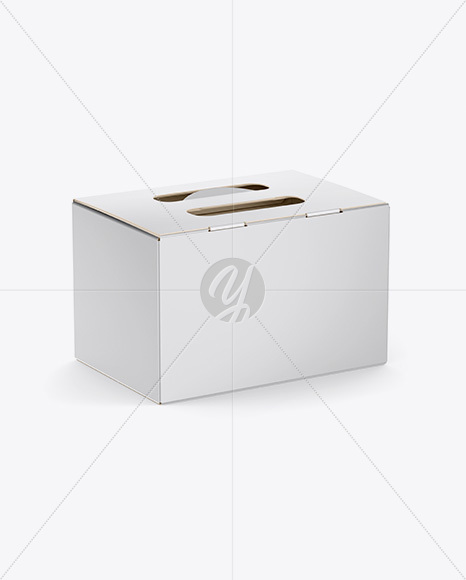 Matte Paper Box Mockup - Half Side View (High-Angle Shot)