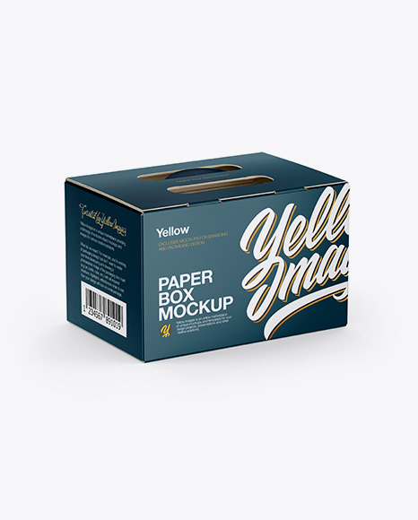 Glossy Paper Box Mockup - Half Side View (High-Angle Shot) - Download+Psd+Mockup+3/4+Box+Carton+Golden+Layer+Half+Side+...