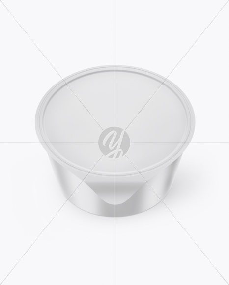 Glossy Yogurt Cup Mockup (High-Angle Shot)