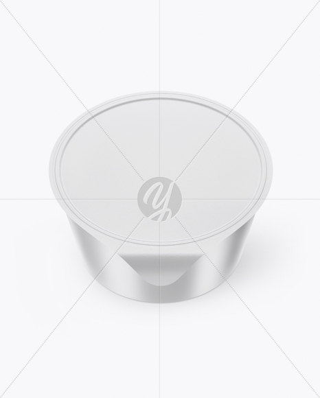 Textured Yogurt Cup Mockup (High-Angle Shot)