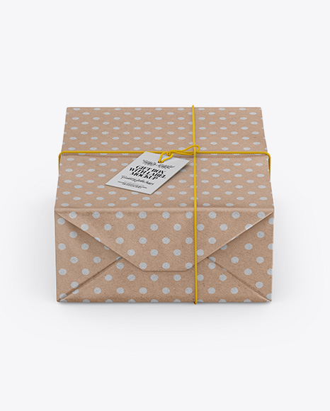 Kraft Paper Gift Packaging Mockup - Front View (High Angle Shot) - Mother+Day+-+Brown+Gift+Box+With+Card+On+White+Stock+Image+-+Image+of+background,+celebration+...