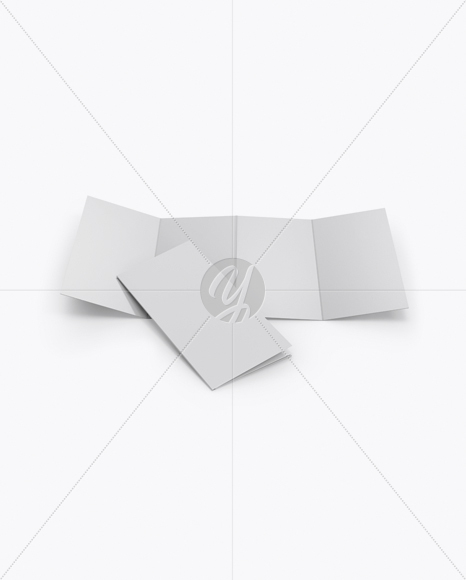 4xDL Brochures Mockup - High-Angle Shot