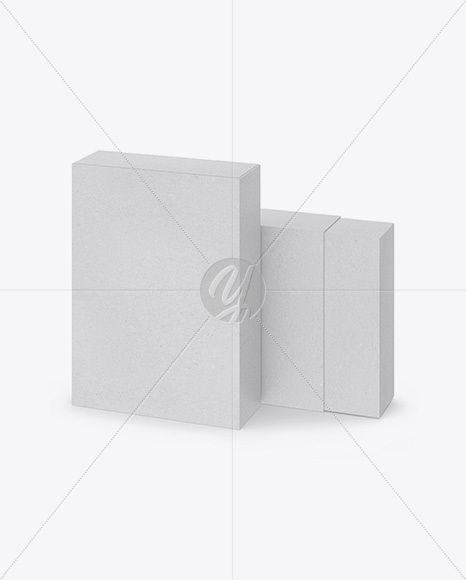 Two Kraft Boxes Mockup - Half Side View (High-Angle Shot)