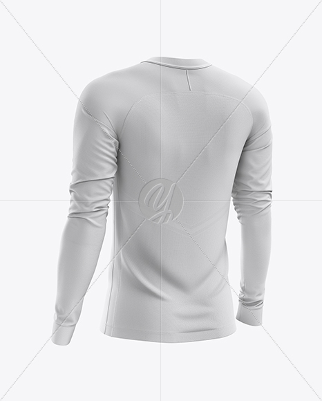 Men’s Soccer Team Jersey LS mockup (Back Half Side View)