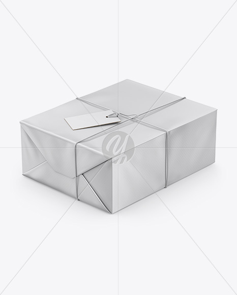 Paper Gift Packaging Mockup - Half Side View (High Angle Shot)