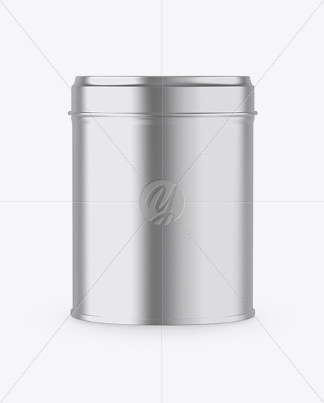 Matte Metallic Tin Box Mockup