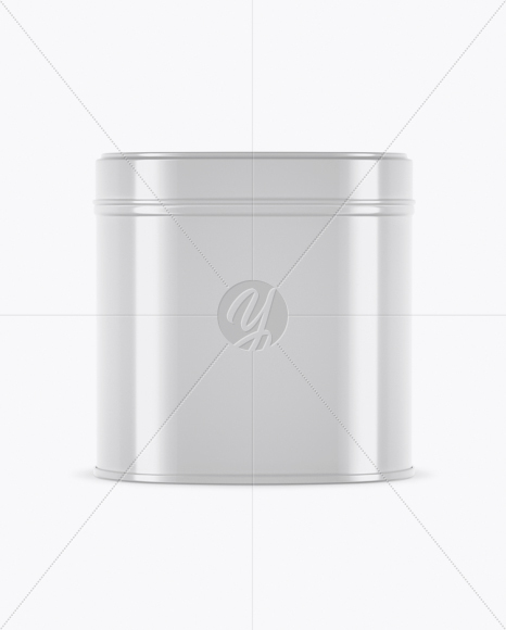 Glossy Oval Tin Box Mockup