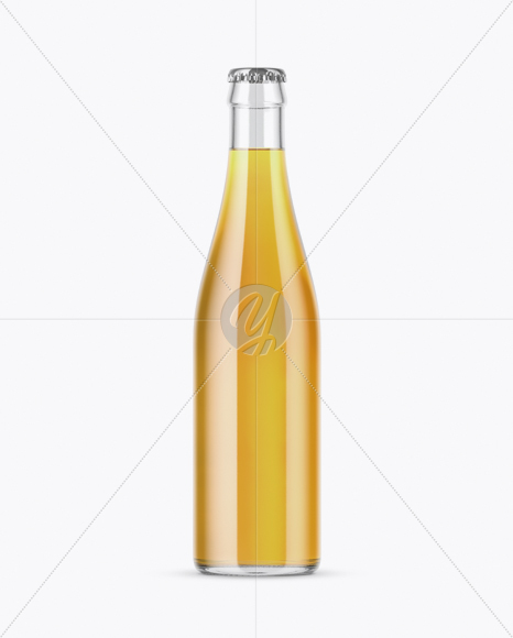 Clear Glass Lager Beer Bottle Mockup