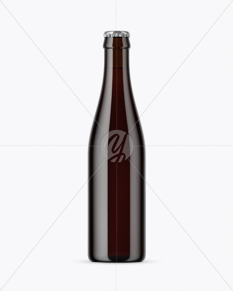 Dark Amber Beer Bottle Mockup