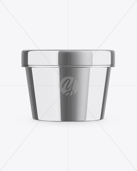 Metallic Container Mockup - Front View