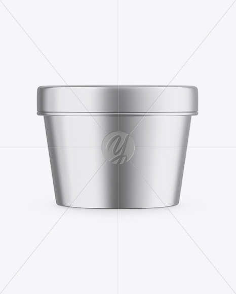 Matte Metallic Container Mockup - Front View