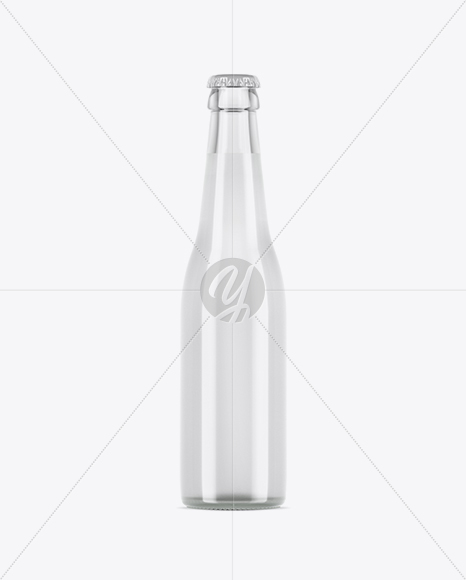 Clear Glass Bottle With Tonic Water Mockup