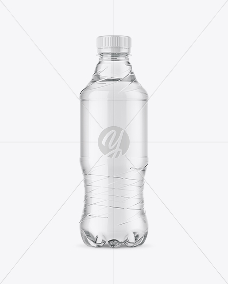 Clear PET Bottle with Water Mockup