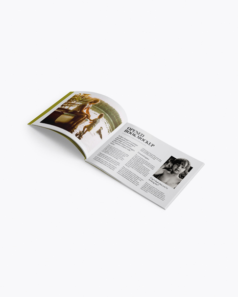 Opened Magazine Mockup - Half Side View - Magazine page mockup