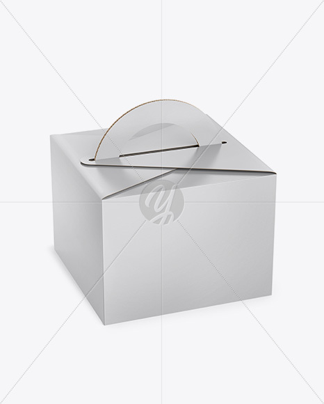 Paper Box Mockup - Half Side View (High Angle Shot)