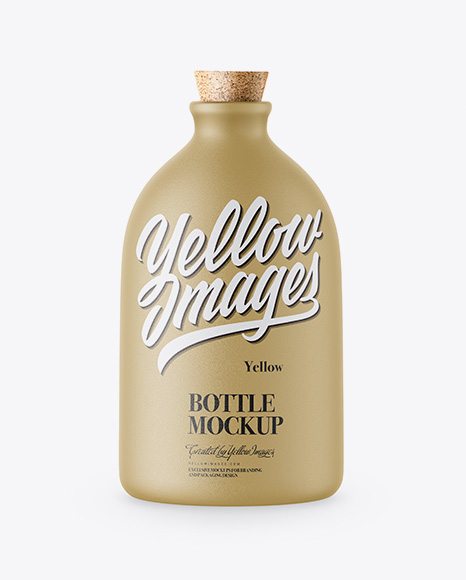 Ceramic Bottle With Cork Mockup