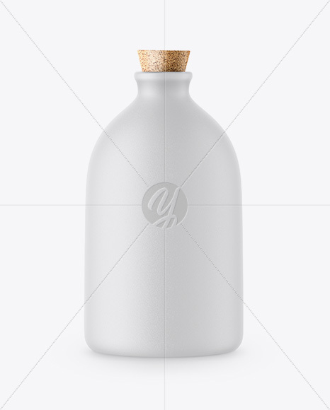 Ceramic Bottle With Cork Mockup