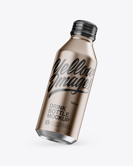 Slanted Matte Metallic Drink Bottle Mockup