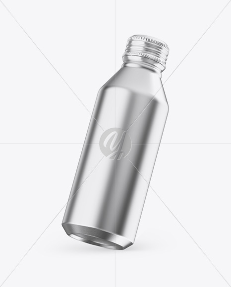 Slanted Matte Metallic Drink Bottle Mockup