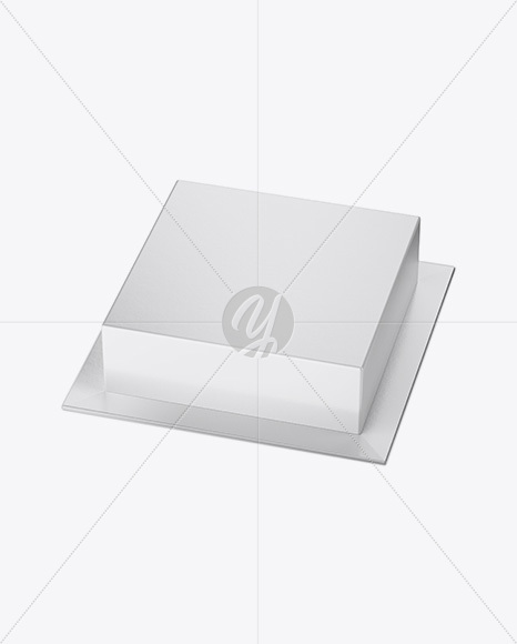 Glossy Cake Box Mockup - Half Side View (High-Angle Shot)