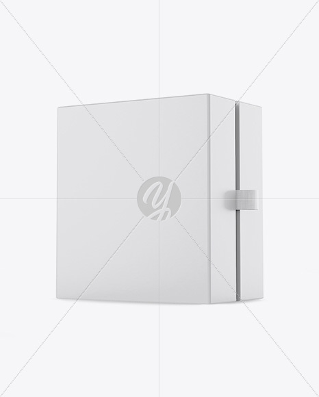 Matte Gift Box Mockup - Half Side View (Eye-Level Shot)