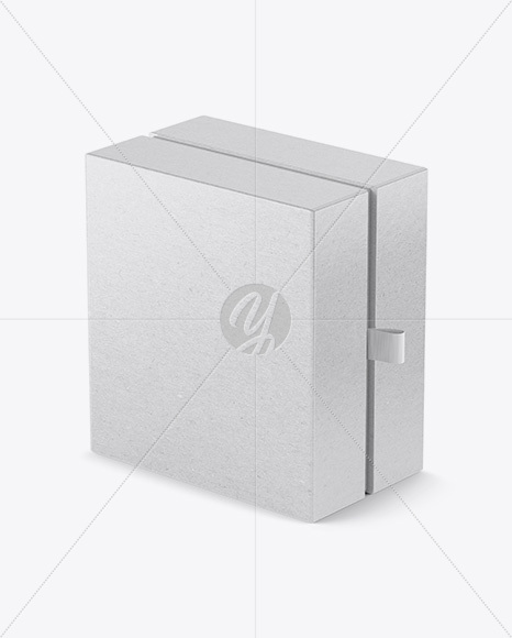 Kraft Gift Box Mockup - Half Side View (High-Angle Shot)