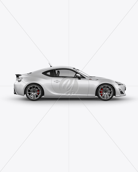 Toyota GT86 Mockup - Side View - Free Download Images High Quality PNG