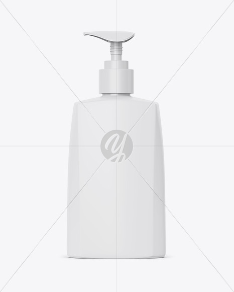 Matte Cosmetic Bottle with Pump Mockup