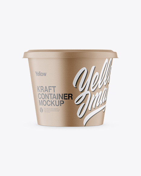 Kraft Container Mockup - Plastic tub mockup