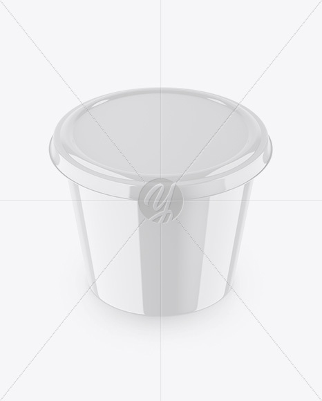 Glossy Plasic Container Mockup - High-Angle Shot