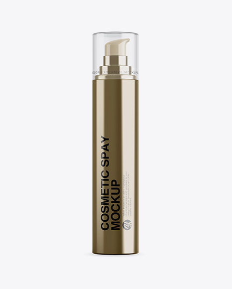 Metallic Bottle With Pump Mockup Metallic Bottle With Pump Mockup