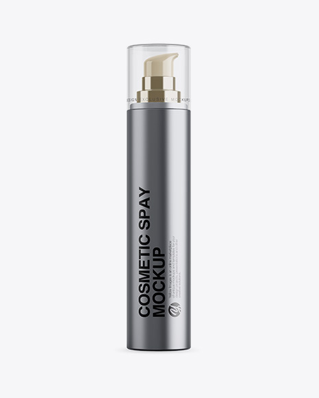 Matte Metallic Bottle With Pump Mockup Matte Metallic Bottle With Pump Mockup